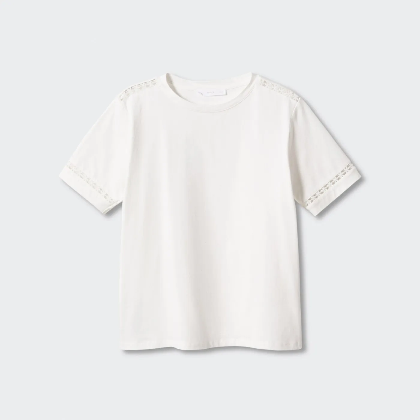 Embroidered White Cotton T-Shirt - 画像 (5)